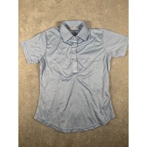 Collars & Co Womens Light Blue Dress Collar Polo Shirt Top Small Professional